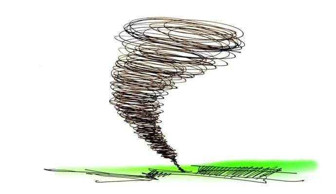 Сильный ветер иллюстрация