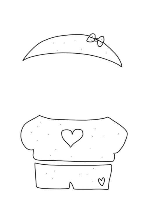 Раскраска одежда для уточки лалафанфан бумажную