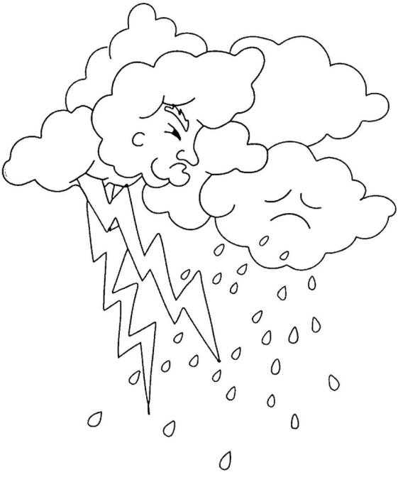 Дождик раскраска для детей