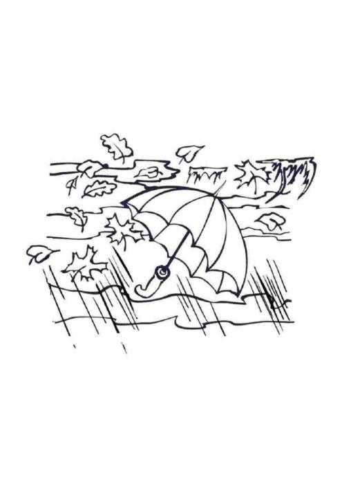 Рисунок осень раскраска