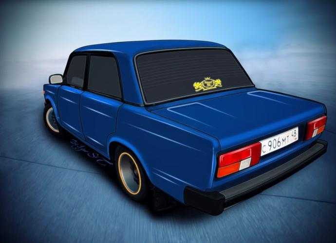 ВАЗ 2107 синяя Боевая классика