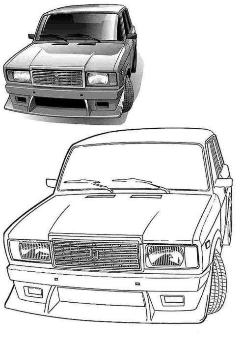 ВАЗ 2107 контур спереди