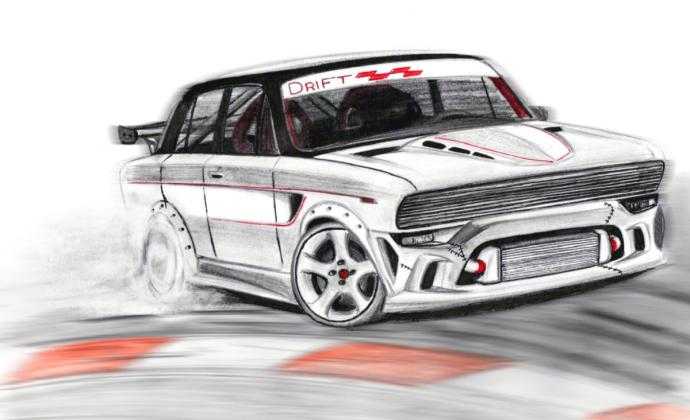 ВАЗ[ 2107 рисунок тюнингованный