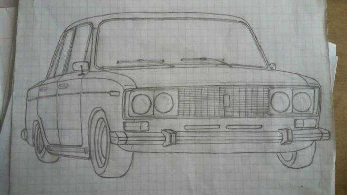 ВАЗ 2106 нарисовать спереди