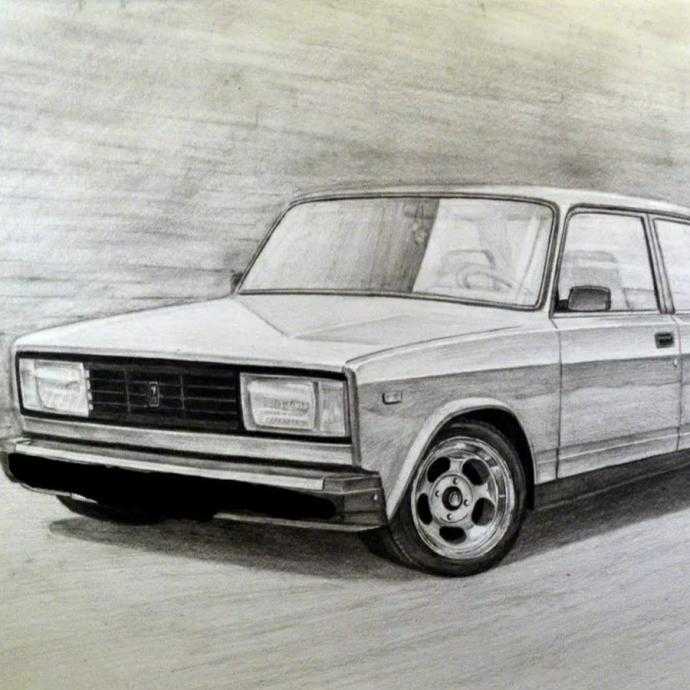 ВАЗ 2107 карандашом