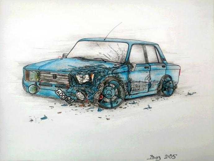 ВАЗ 2107 дрифт рисунок