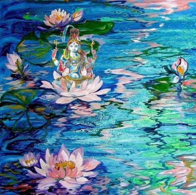 Утки на пруду вектор