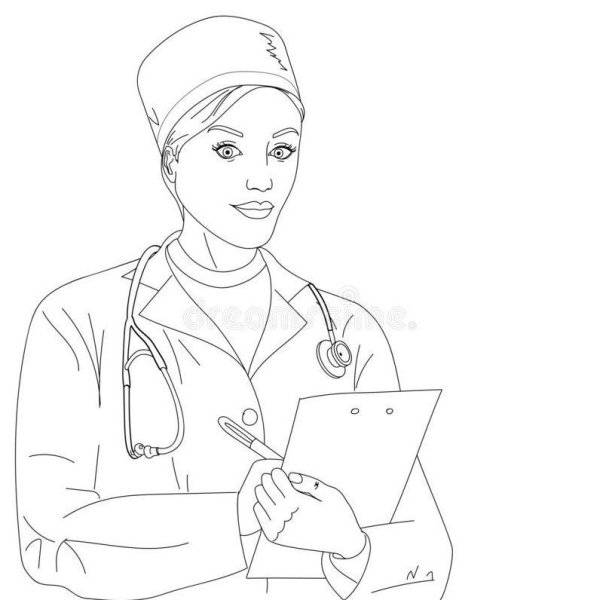 рисунок врача для детей в школу карандашом для срисовки
