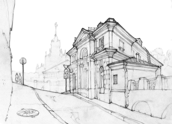 архитектурные рисунки карандашом для срисовки