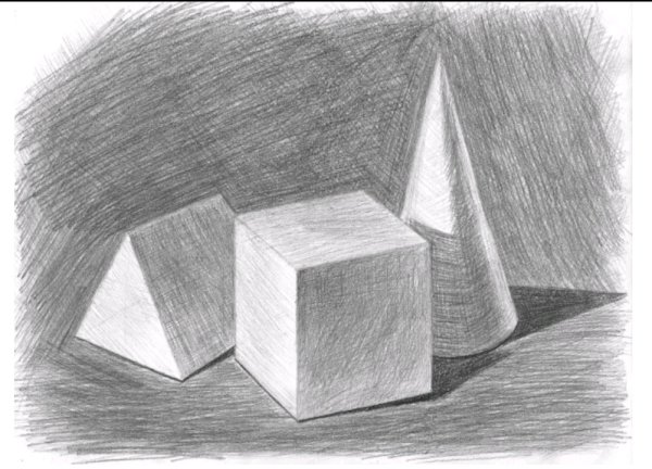 рисунок карандашом фигуры для срисовки