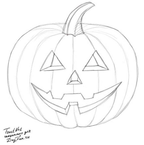 хэллоуинские рисунки карандашом для срисовки