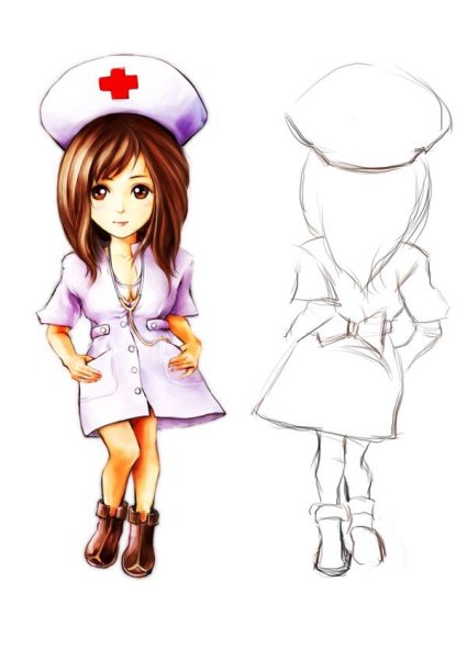 медсестра рисунок карандашом для срисовки