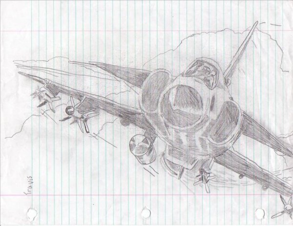 истребитель рисунок карандашом для срисовки