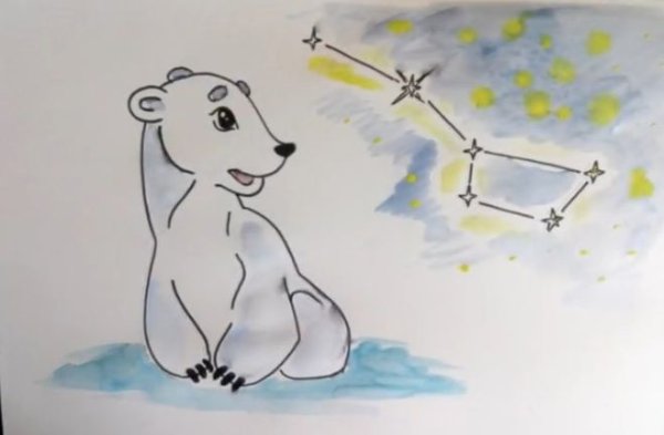 умка рисунок карандашом для срисовки