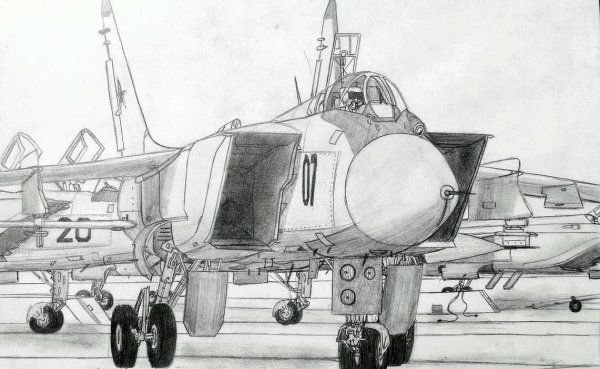 истребитель рисунок карандашом для срисовки