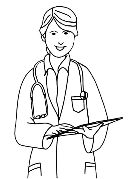 рисунок врача для детей в школу карандашом для срисовки