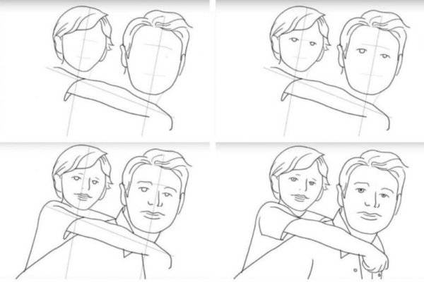 рисунок отца карандашом для срисовки