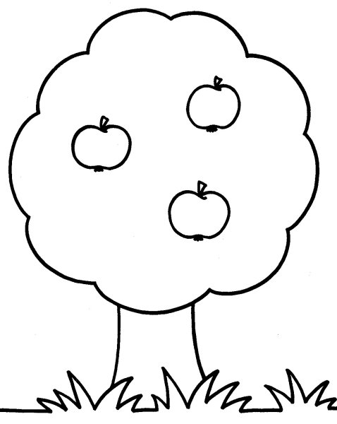 рисунок яблоня карандашом для детей для срисовки