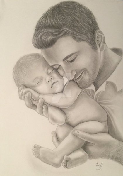 рисунок отца карандашом для срисовки