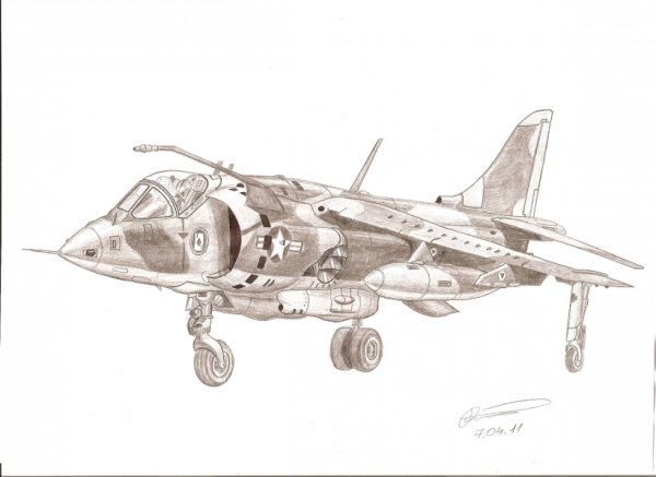 истребитель рисунок карандашом для срисовки