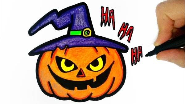 хэллоуинские рисунки карандашом для срисовки