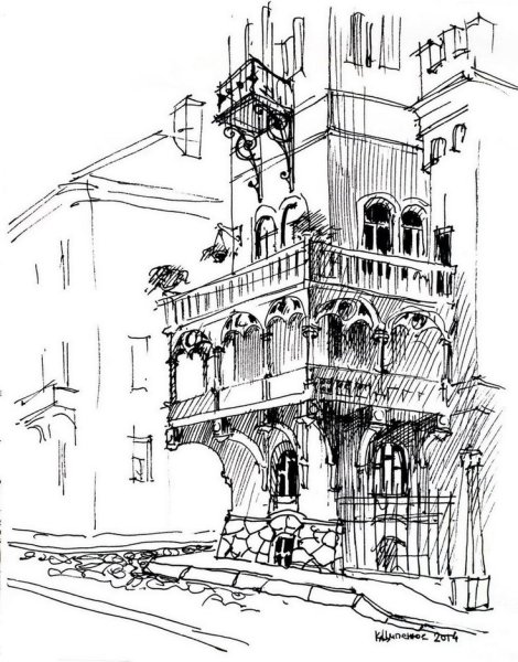 архитектурные рисунки карандашом для срисовки