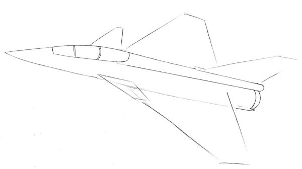 истребитель рисунок карандашом для срисовки