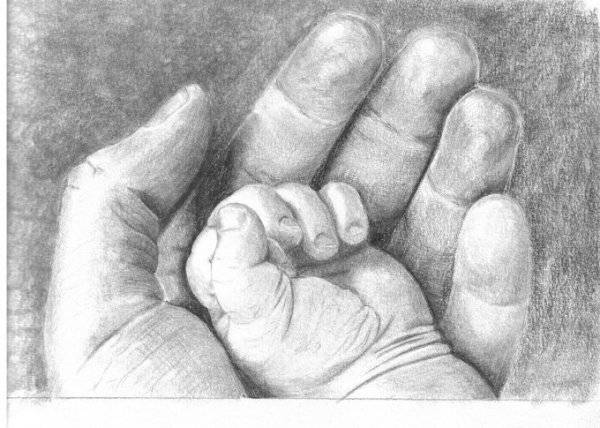 рисунок отца карандашом для срисовки