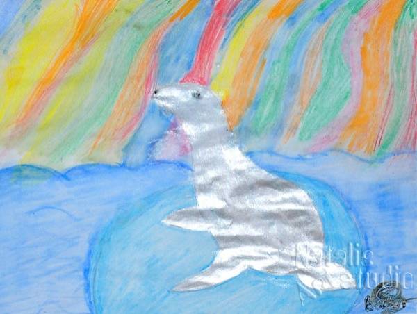 рисунок северное сияние карандашом для детей для срисовки