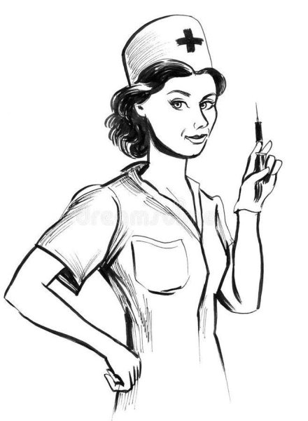 медсестра рисунок карандашом для срисовки