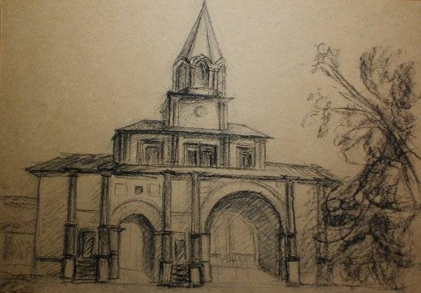 архитектурные рисунки карандашом для срисовки