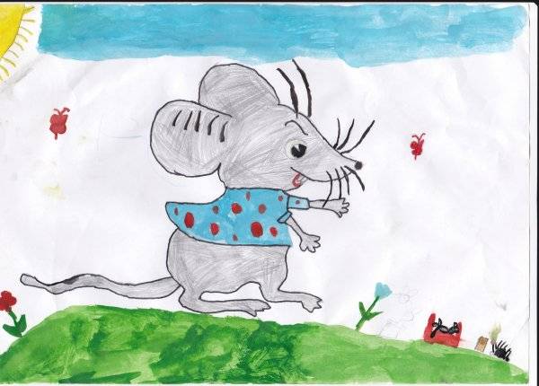 рисунок сказка о глупом мышонке карандашом для срисовки