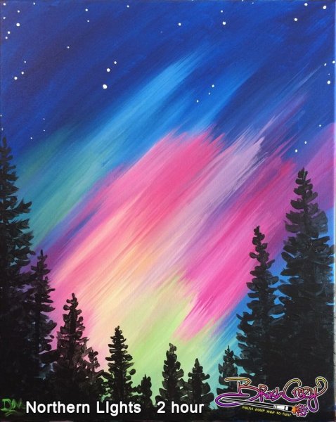 рисунок северное сияние карандашом для детей для срисовки