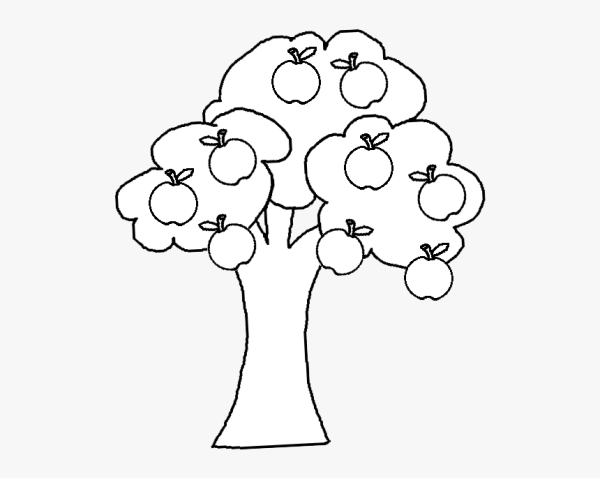 рисунок яблоня карандашом для детей для срисовки