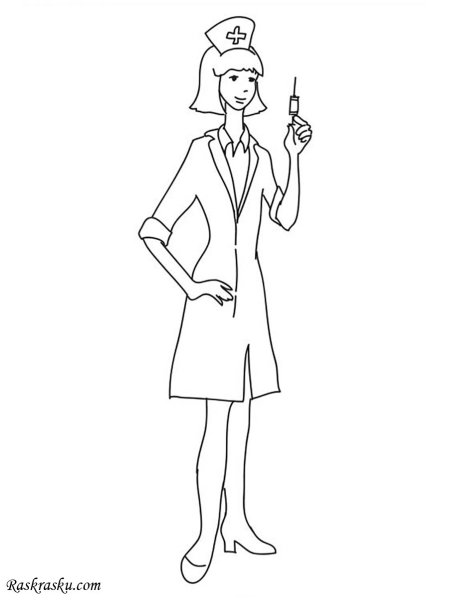 медсестра рисунок карандашом для срисовки