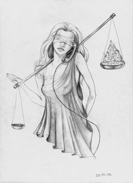 фемида рисунок карандашом для срисовки