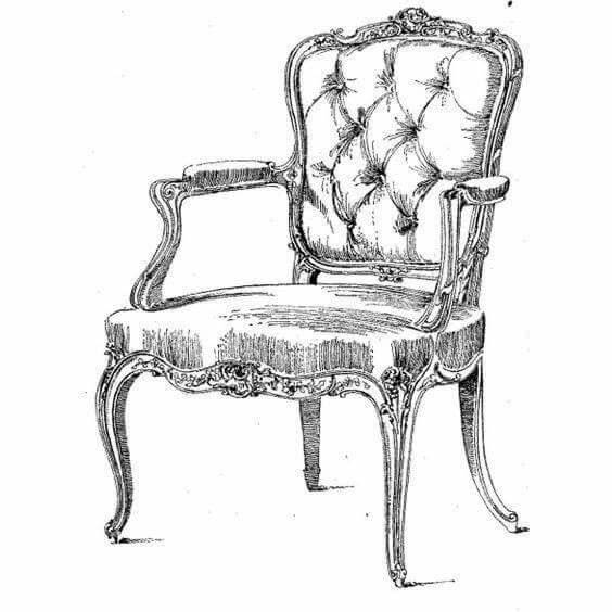 кресло рисунок карандашом для срисовки