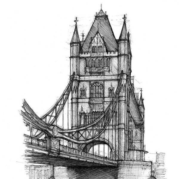 архитектурные рисунки карандашом для срисовки