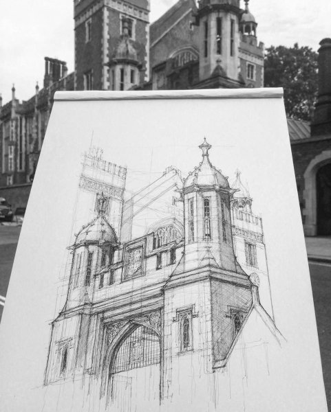 архитектурные рисунки карандашом для срисовки