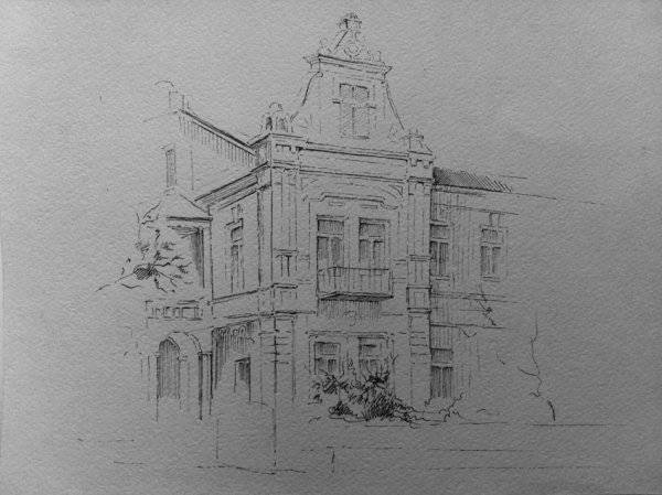 архитектурные рисунки карандашом для срисовки