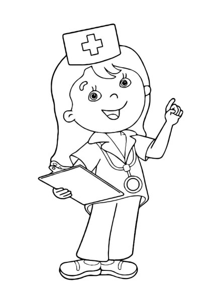 рисунок врача для детей в школу карандашом для срисовки
