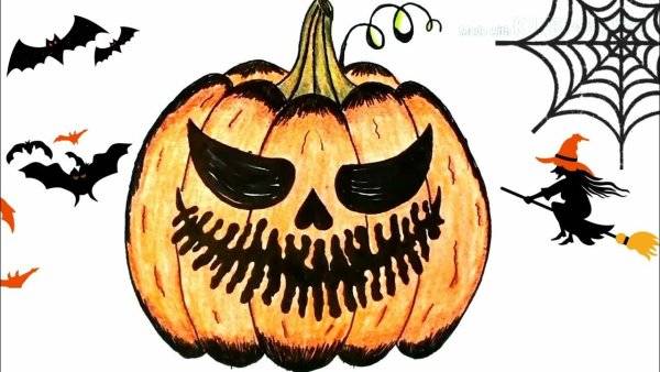 хэллоуинские рисунки карандашом для срисовки