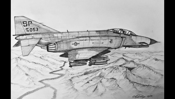 истребитель рисунок карандашом для срисовки