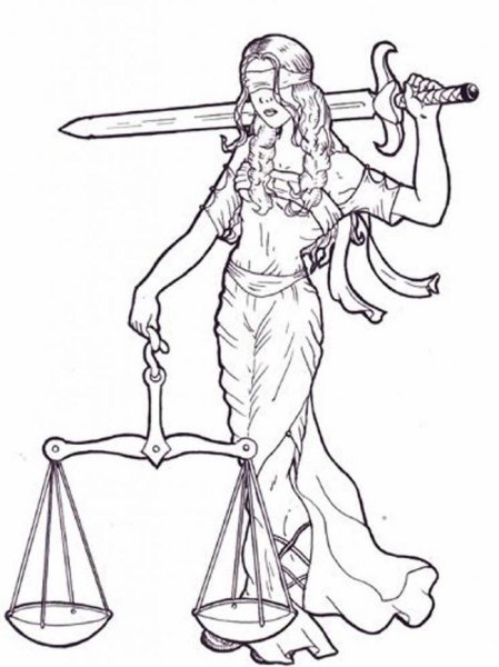 фемида рисунок карандашом для срисовки