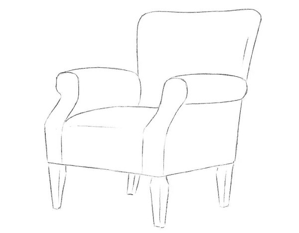 кресло рисунок карандашом для срисовки